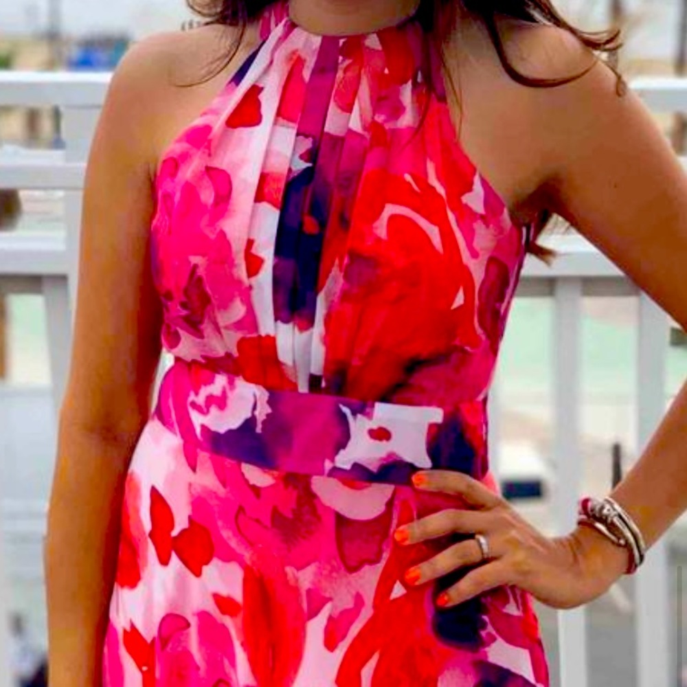 Eliza J floral print halter dress